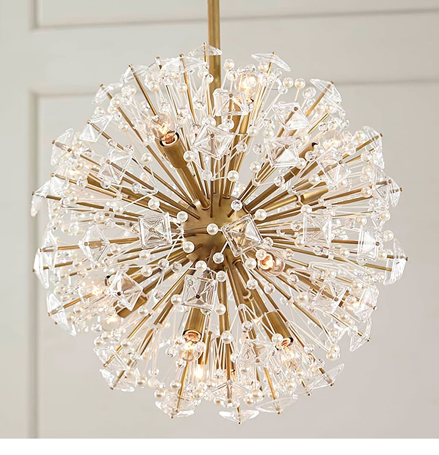 Dickinson Chandelier - Elegant Crystal Design with Adjustable Height