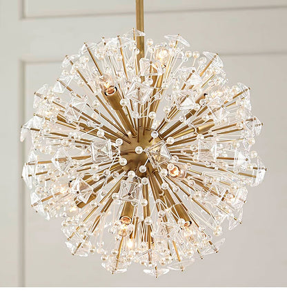 Dickinson Chandelier - Elegant Crystal Design with Adjustable Height