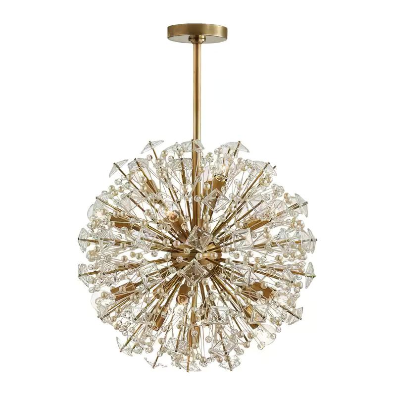 Dickinson Chandelier - Elegant Crystal Design with Adjustable Height