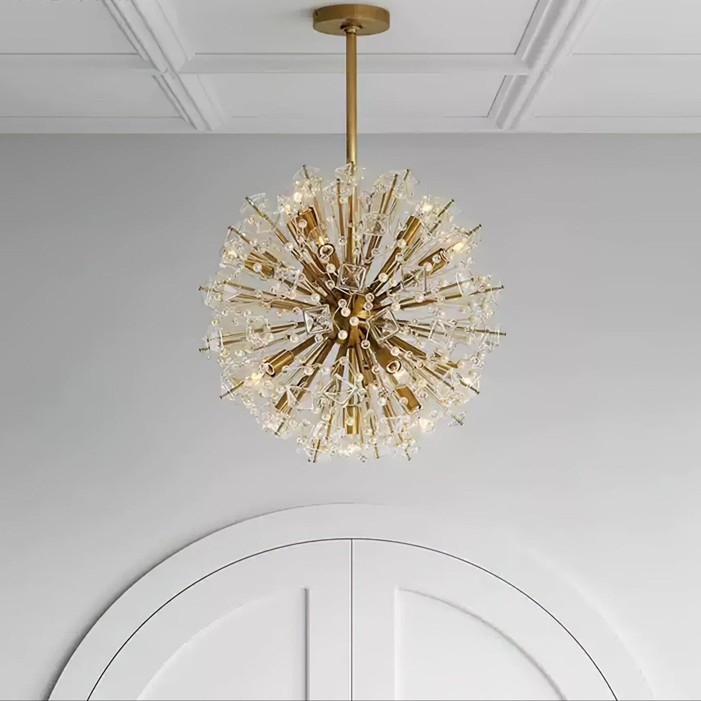 Dickinson Chandelier - Elegant Crystal Design with Adjustable Height