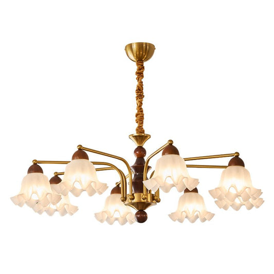 Elegant Crystal Chandelier with Adjustable Brightness and Energy-Effic