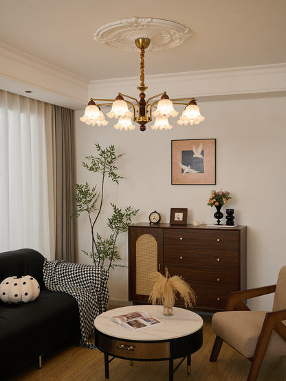 Elegant Crystal Chandelier with Adjustable Brightness and Energy-Effic