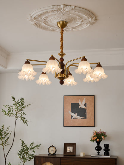 Elegant Crystal Chandelier with Adjustable Brightness and Energy-Effic