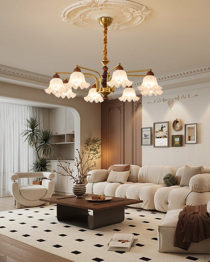 Elegant Crystal Chandelier with Adjustable Brightness and Energy-Effic