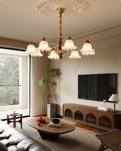 Elegant Crystal Chandelier with Adjustable Brightness and Energy-Effic
