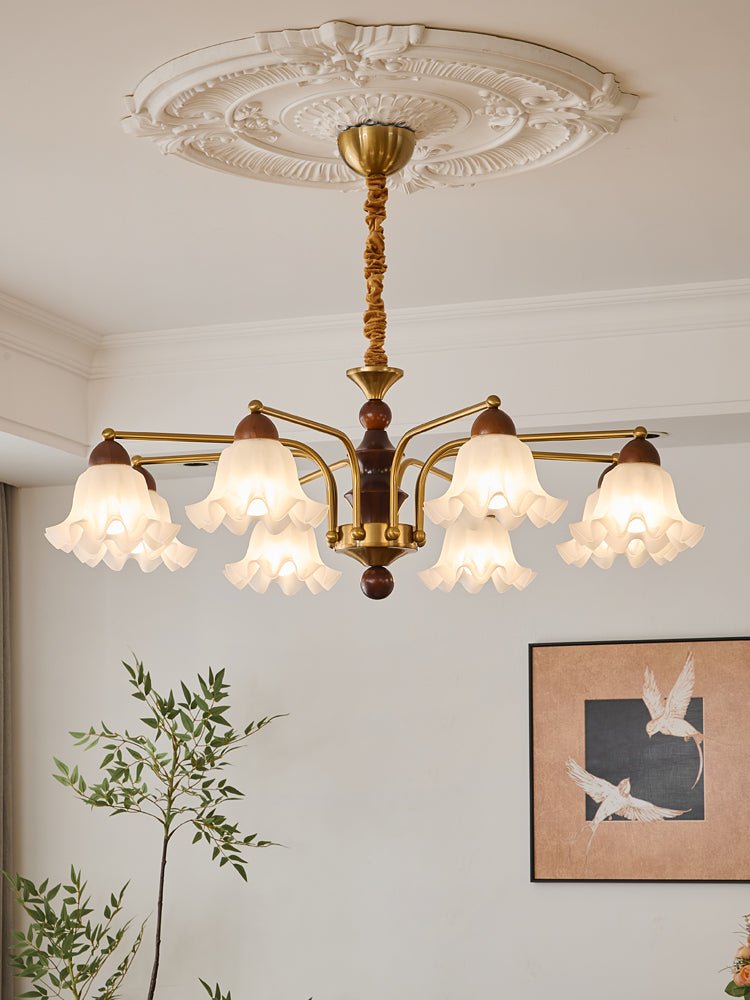Elegant Crystal Chandelier with Adjustable Brightness and Energy-Effic