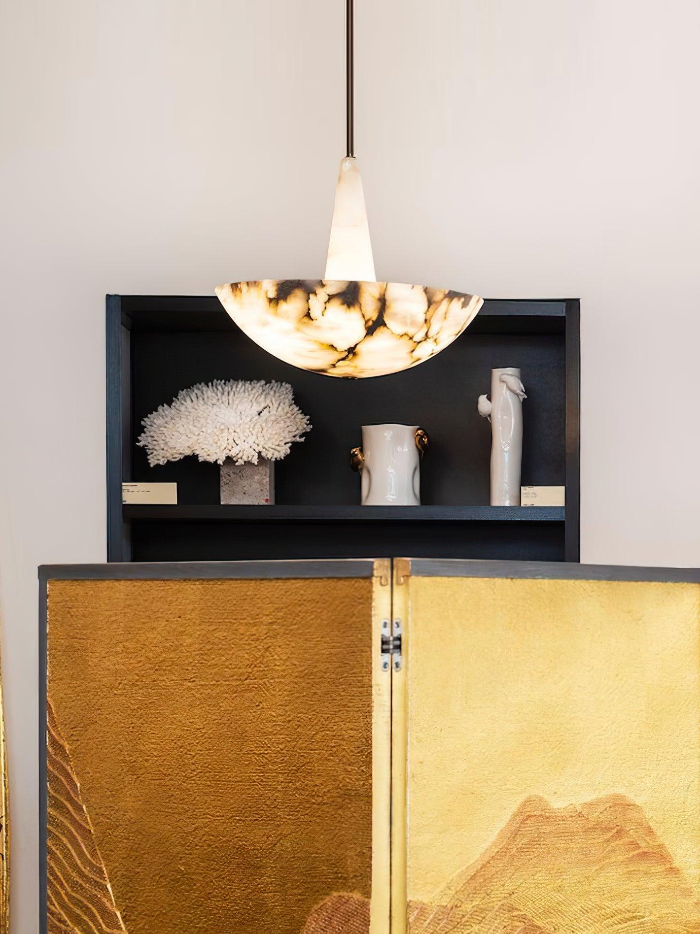 Domus Alabaster Chandelier - Elegant Design with Adjustable Height & L