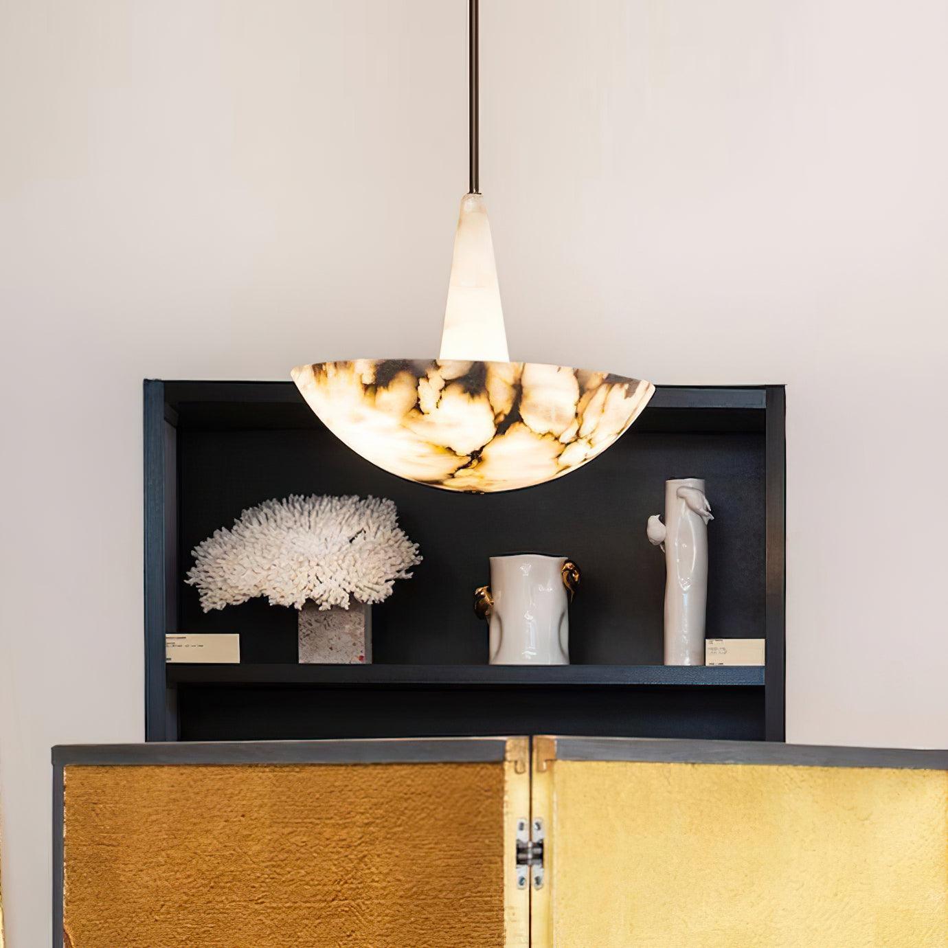 Domus Alabaster Chandelier - Elegant Design with Adjustable Height & L