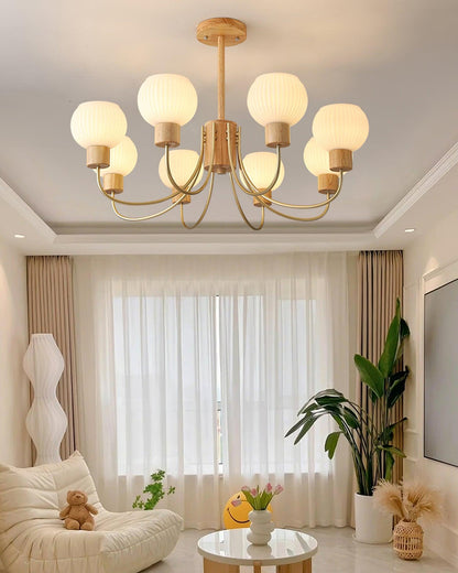 Donnelly Wooden Chandelier - Elegant Design with Adjustable Height & L