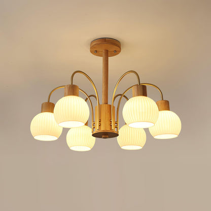 Donnelly Wooden Chandelier - Elegant Design with Adjustable Height & L