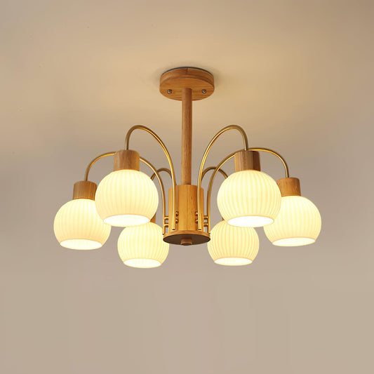 Donnelly Wooden Chandelier - Elegant Design with Adjustable Height & L