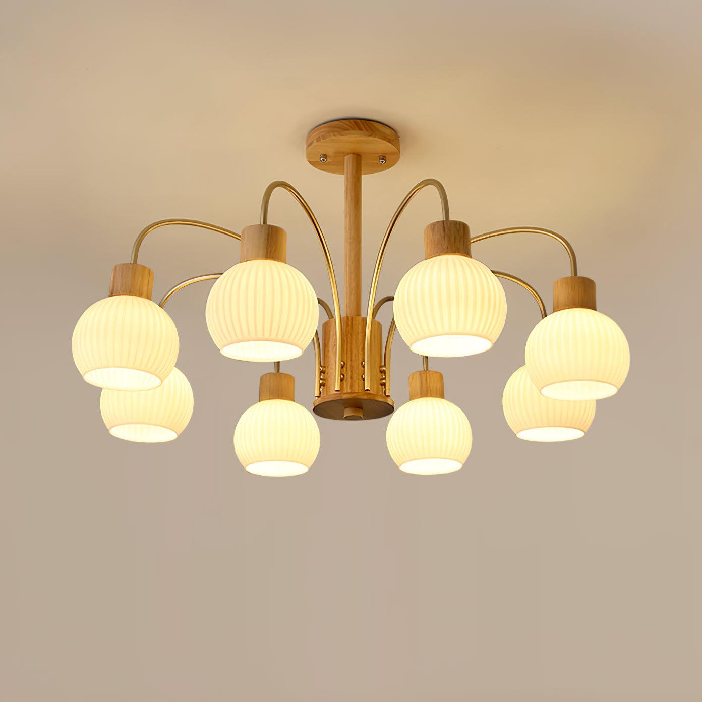 Donnelly Wooden Chandelier - Elegant Design with Adjustable Height & L