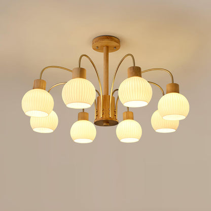 Donnelly Wooden Chandelier - Elegant Design with Adjustable Height & L