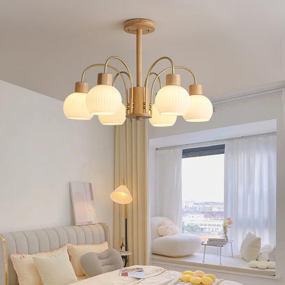 Donnelly Wooden Chandelier - Elegant Design with Adjustable Height & L