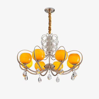 Doria Crystal Chandelier - Elegant Lighting with Adjustable Height & L