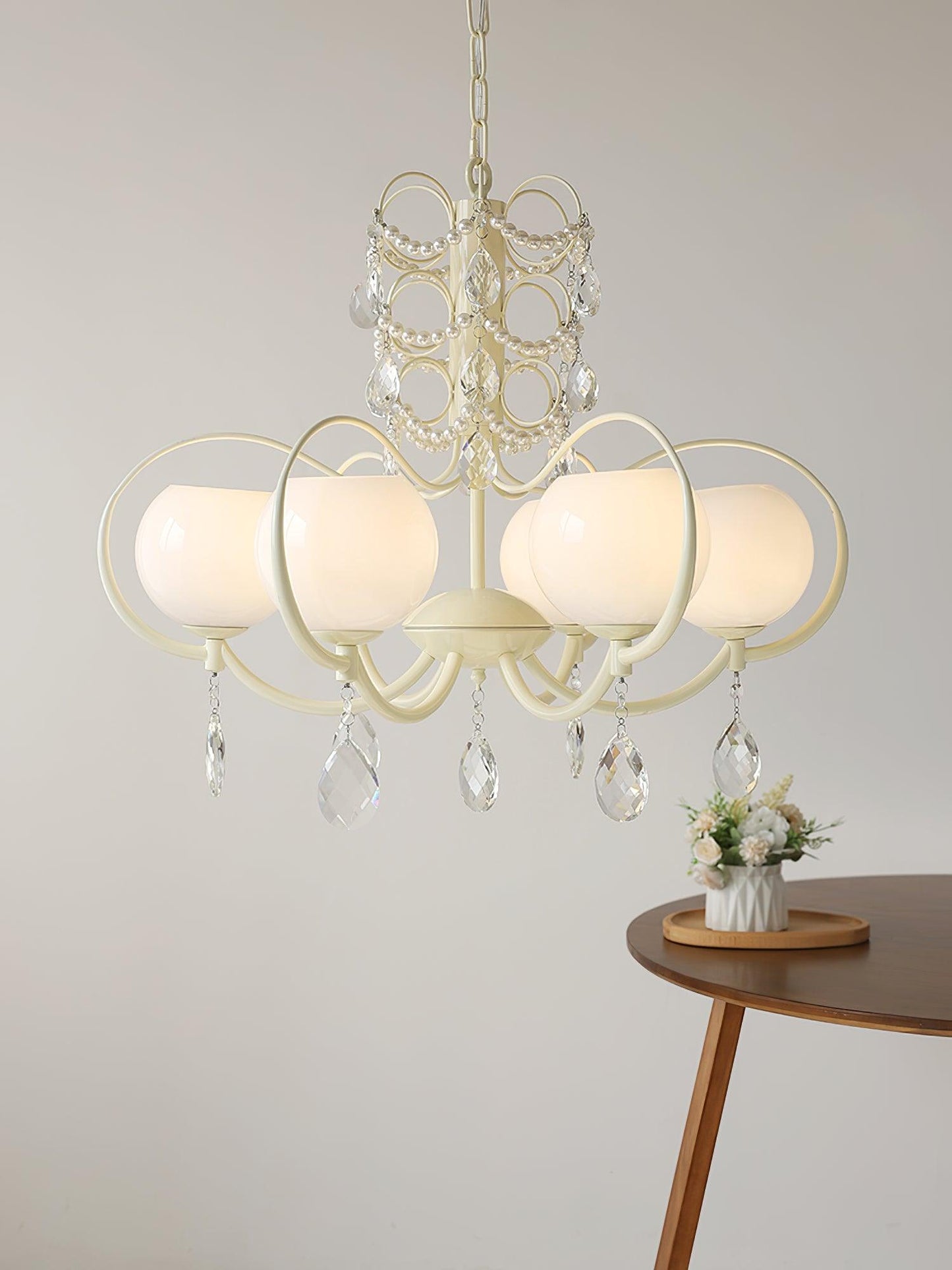 Doria Crystal Chandelier - Elegant Lighting with Adjustable Height & L