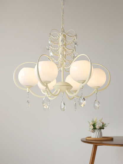 Doria Crystal Chandelier - Elegant Lighting with Adjustable Height & L