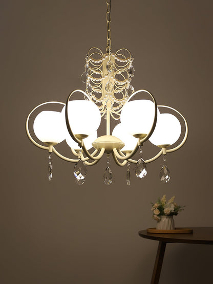Doria Crystal Chandelier - Elegant Lighting with Adjustable Height & L
