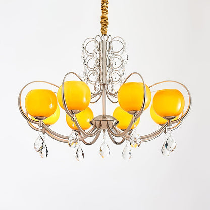 Doria Crystal Chandelier - Elegant Lighting with Adjustable Height & L
