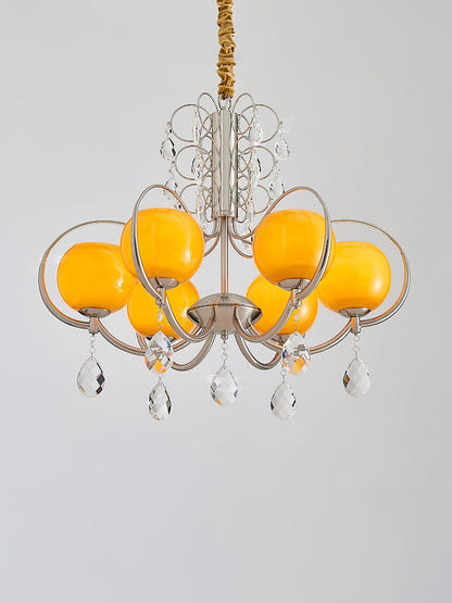 Doria Crystal Chandelier - Elegant Lighting with Adjustable Height & L