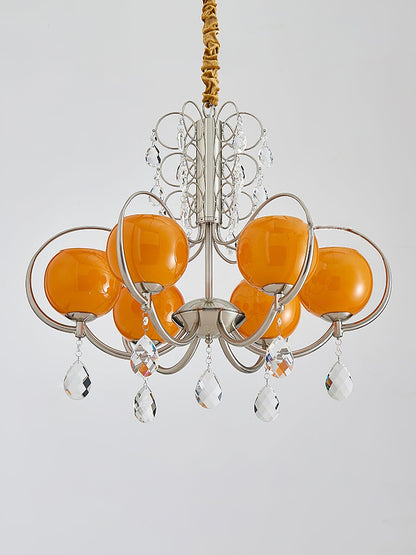 Doria Crystal Chandelier - Elegant Lighting with Adjustable Height & L
