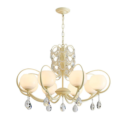Doria Crystal Chandelier - Elegant Lighting with Adjustable Height & L