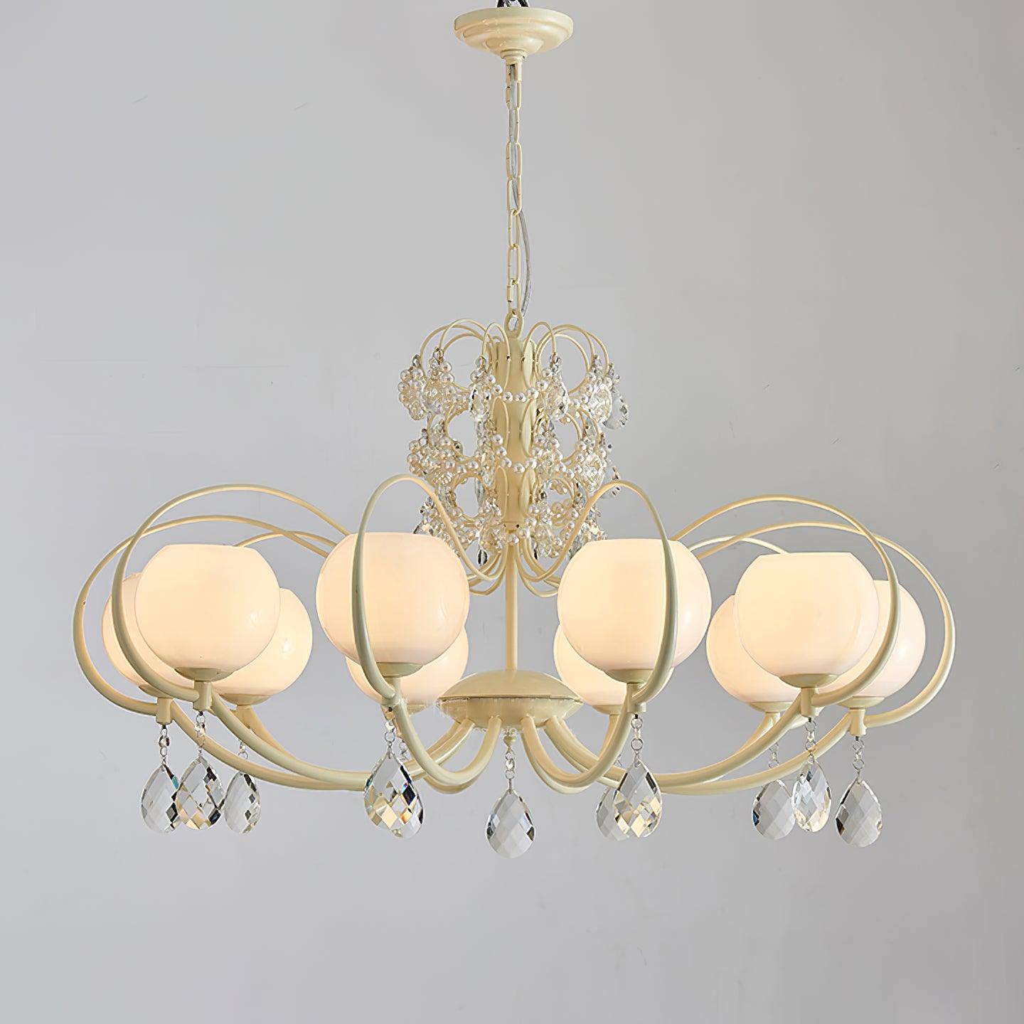 Doria Crystal Chandelier - Elegant Lighting with Adjustable Height & L