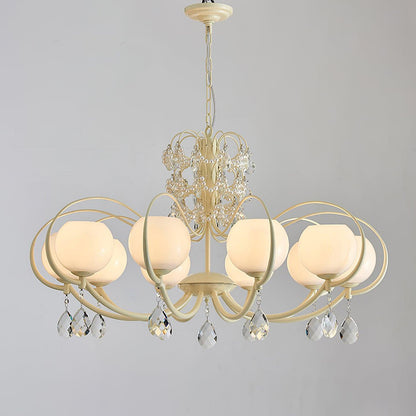 Doria Crystal Chandelier - Elegant Lighting with Adjustable Height & L