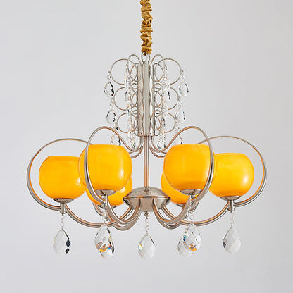 Doria Crystal Chandelier - Elegant Lighting with Adjustable Height & L