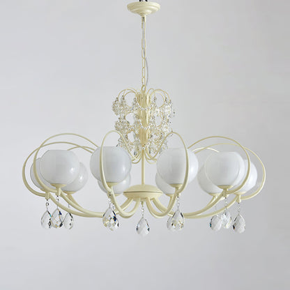 Doria Crystal Chandelier - Elegant Lighting with Adjustable Height & L