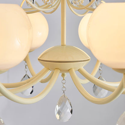 Doria Crystal Chandelier - Elegant Lighting with Adjustable Height & L