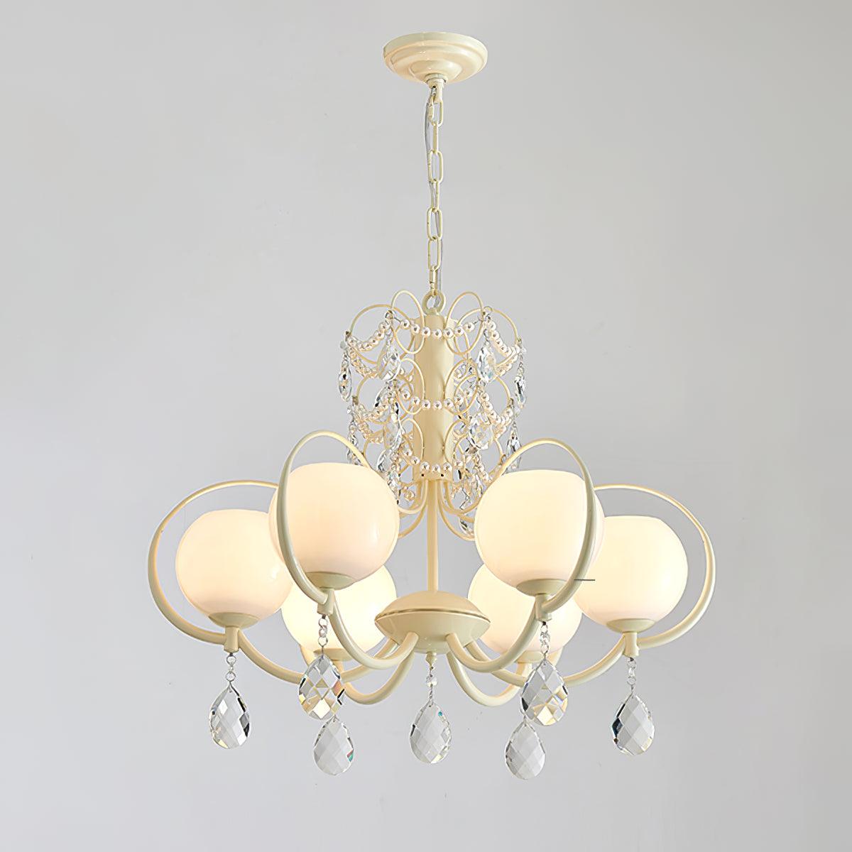 Doria Crystal Chandelier - Elegant Lighting with Adjustable Height & L