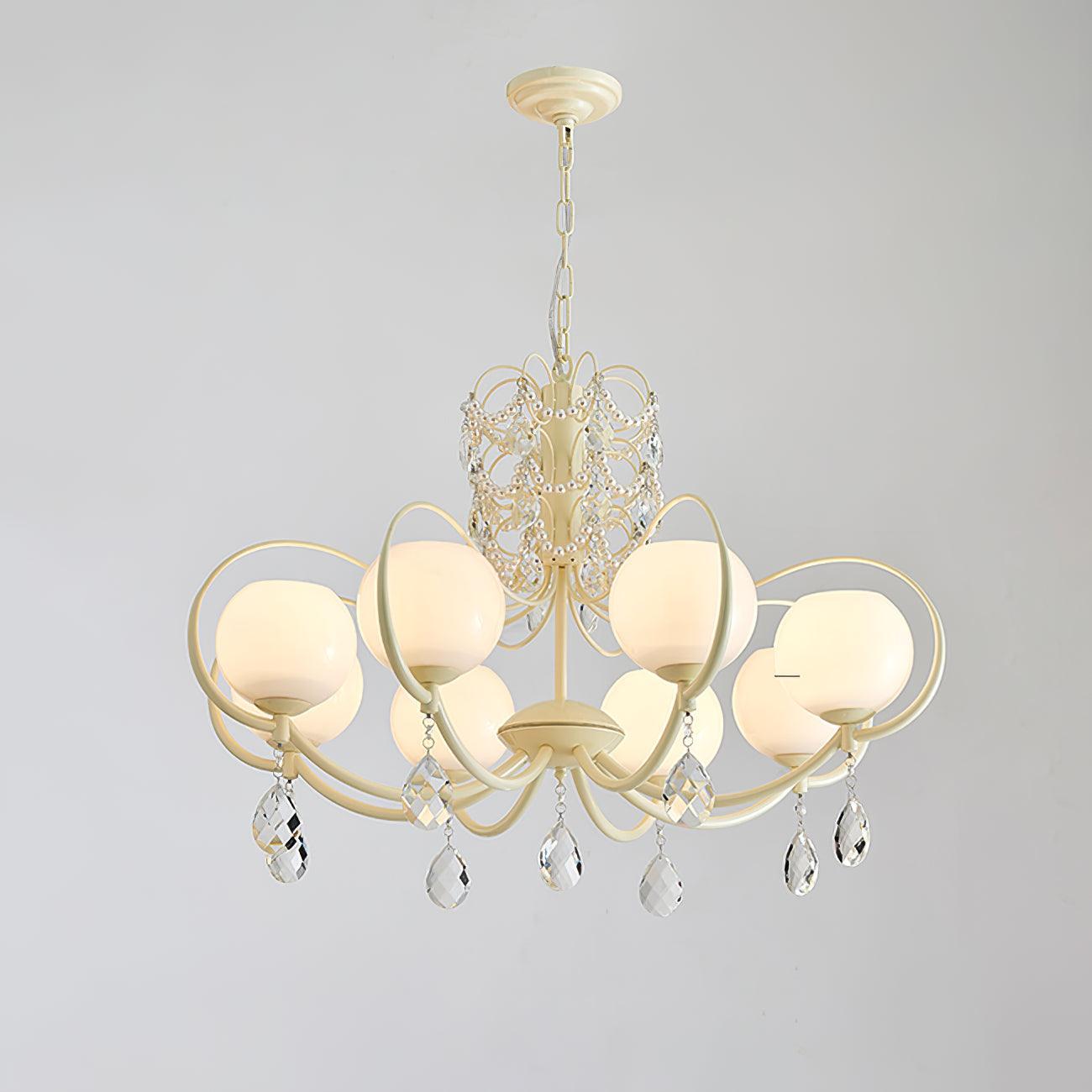Doria Crystal Chandelier - Elegant Lighting with Adjustable Height & L