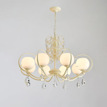 Doria Crystal Chandelier - Elegant Lighting with Adjustable Height & L