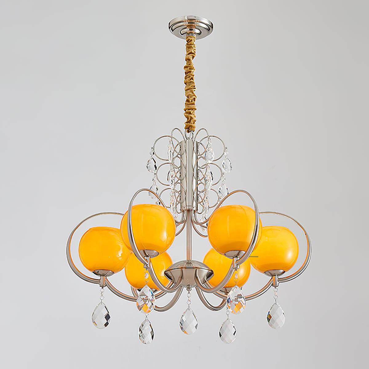 Doria Crystal Chandelier - Elegant Lighting with Adjustable Height & L