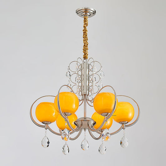 Doria Crystal Chandelier - Elegant Lighting with Adjustable Height & L