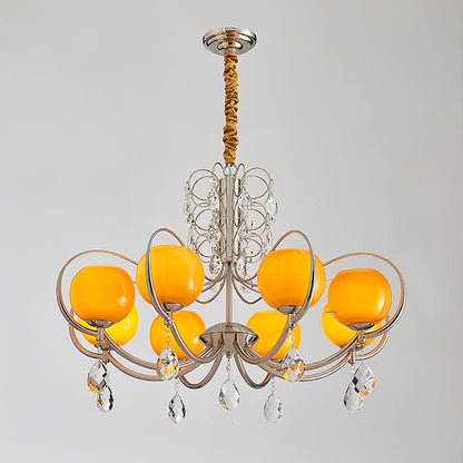 Doria Crystal Chandelier - Elegant Lighting with Adjustable Height & L