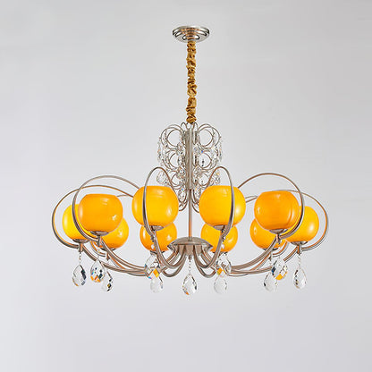 Doria Crystal Chandelier - Elegant Lighting with Adjustable Height & L