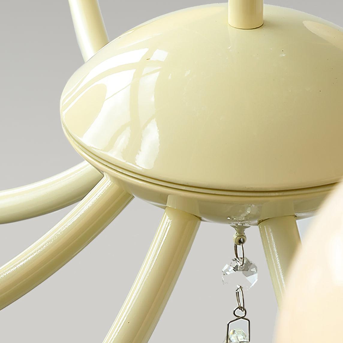 Doria Crystal Chandelier - Elegant Lighting with Adjustable Height & L