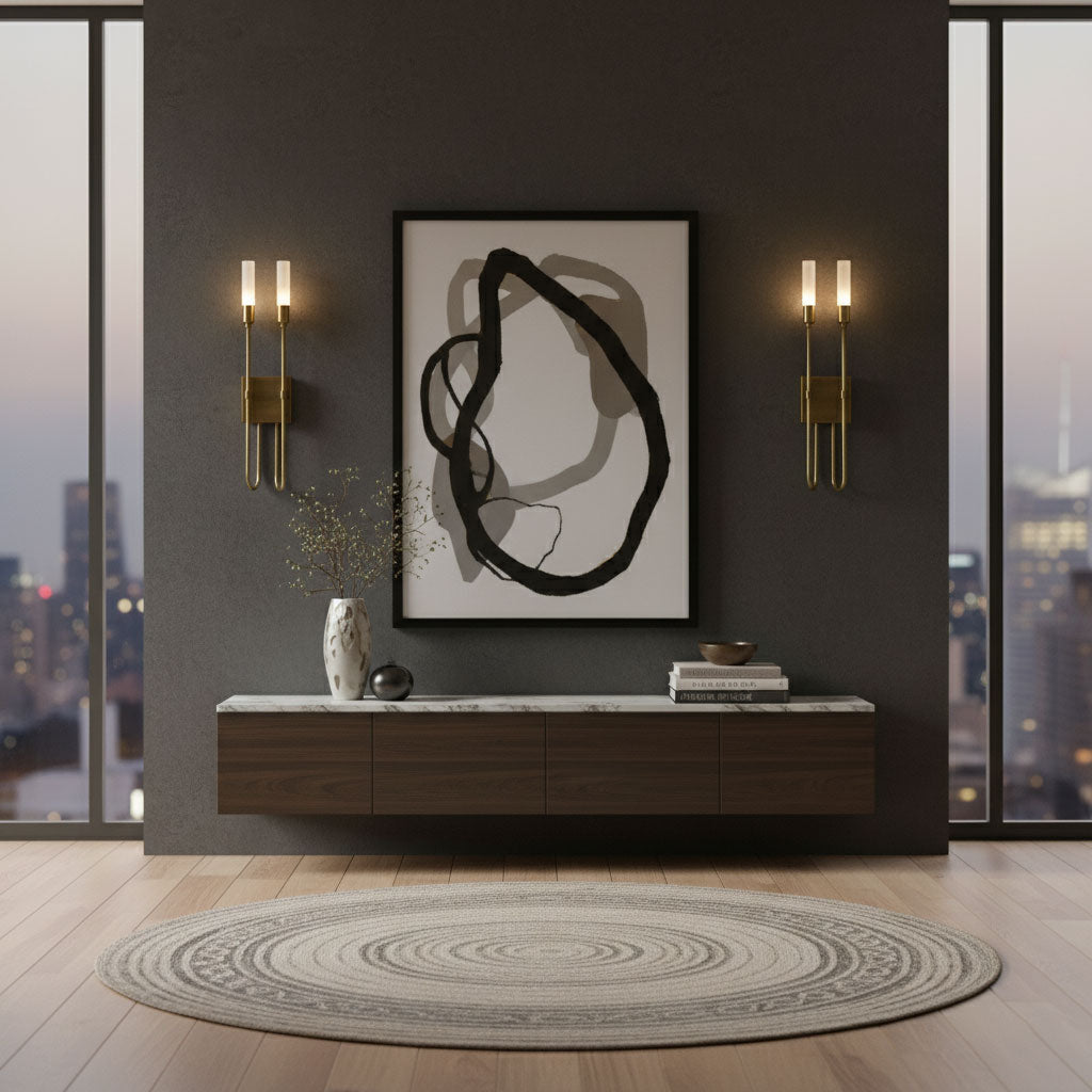 Double Arrow Wall Sconce - Adjustable Lighting & Modern Design