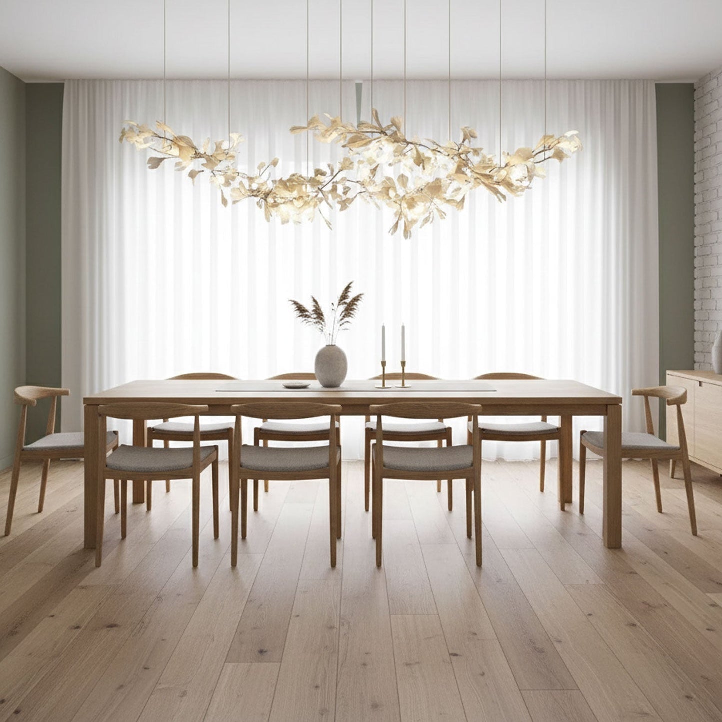 Gingko Drift Chandelier - Elegant Design with Adjustable Brightness