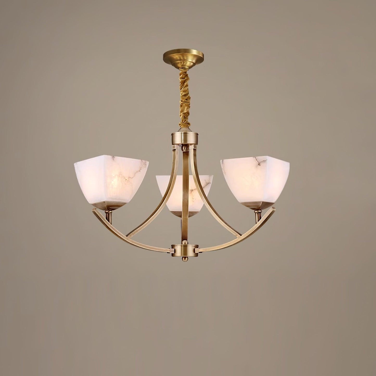 Dover Brass Chandelier - Elegant Design with Adjustable Height & LED C