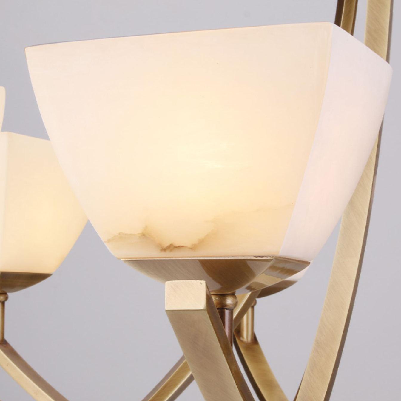 Dover Brass Chandelier - Elegant Design with Adjustable Height & LED C