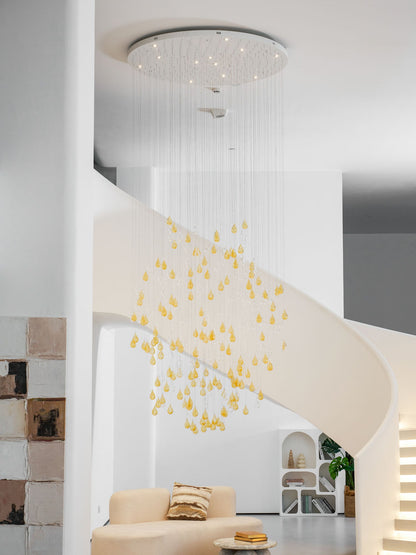 Droplets Sculpture Chandelier - Elegant Design with Adjustable Height