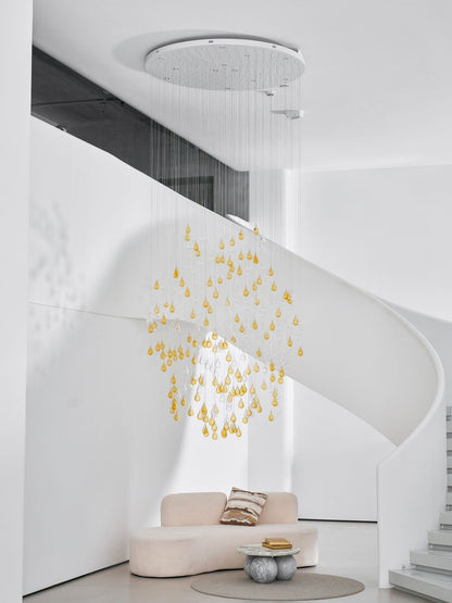 Droplets Sculpture Chandelier - Elegant Design with Adjustable Height