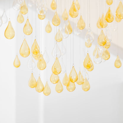 Droplets Sculpture Chandelier - Elegant Design with Adjustable Height
