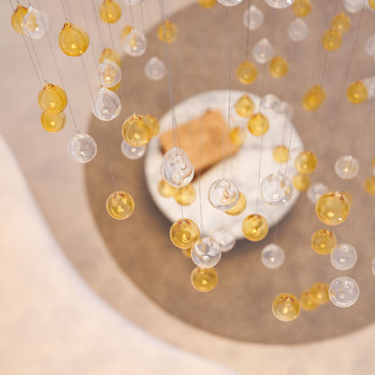 Droplets Sculpture Chandelier - Elegant Design with Adjustable Height