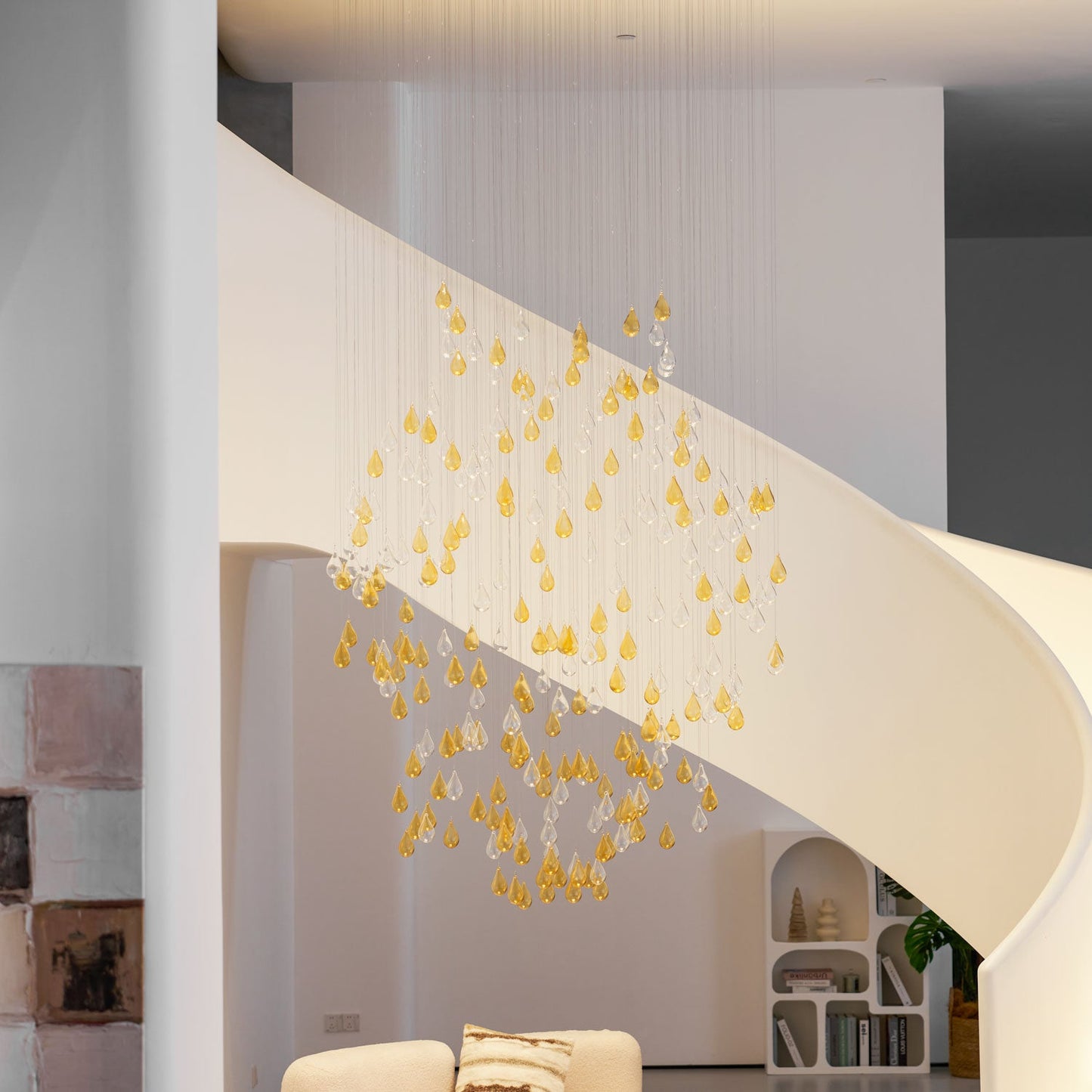 Droplets Sculpture Chandelier - Elegant Design with Adjustable Height