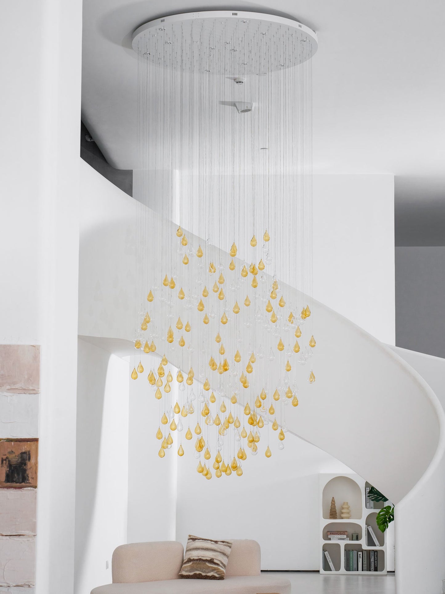 Droplets Sculpture Chandelier - Elegant Design with Adjustable Height