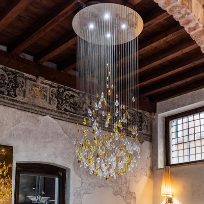 Droplets Sculpture Chandelier - Elegant Design with Adjustable Height